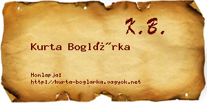 Kurta Boglárka névjegykártya