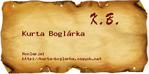 Kurta Boglárka névjegykártya