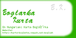 boglarka kurta business card